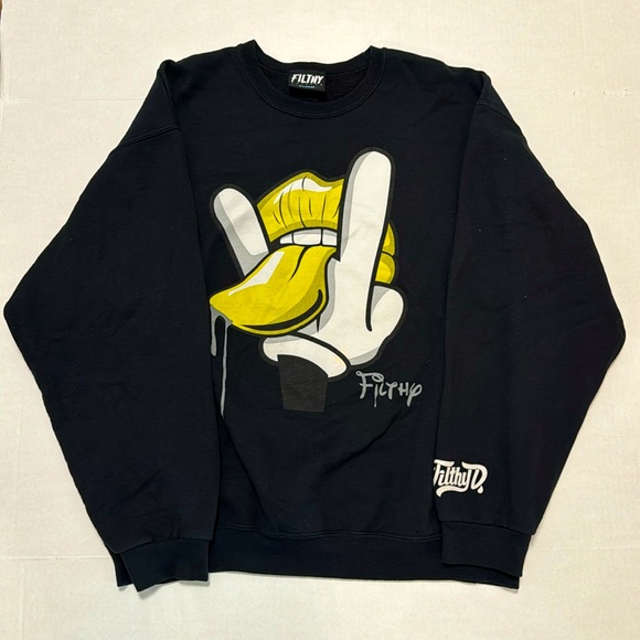 Vintage Filthy Dripped Mens X-Large Black Sweatshirt - Picture 1 of 13